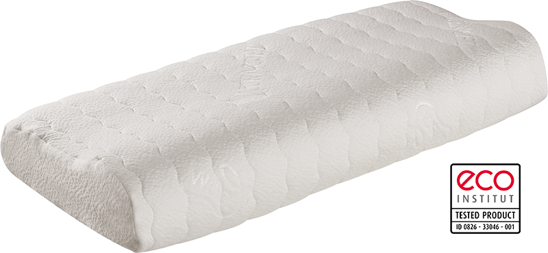 Latex-Kissen LK 50 mit zwei herausnehmbaren Platten aus Latex.